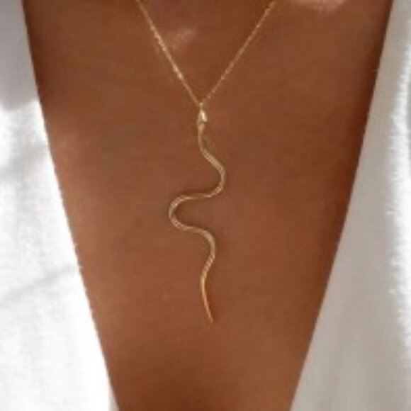 Snake Necklace + Devil Eye Ring- blue eyes + PU Ethnic Coin Purse - Picture 2 of 8